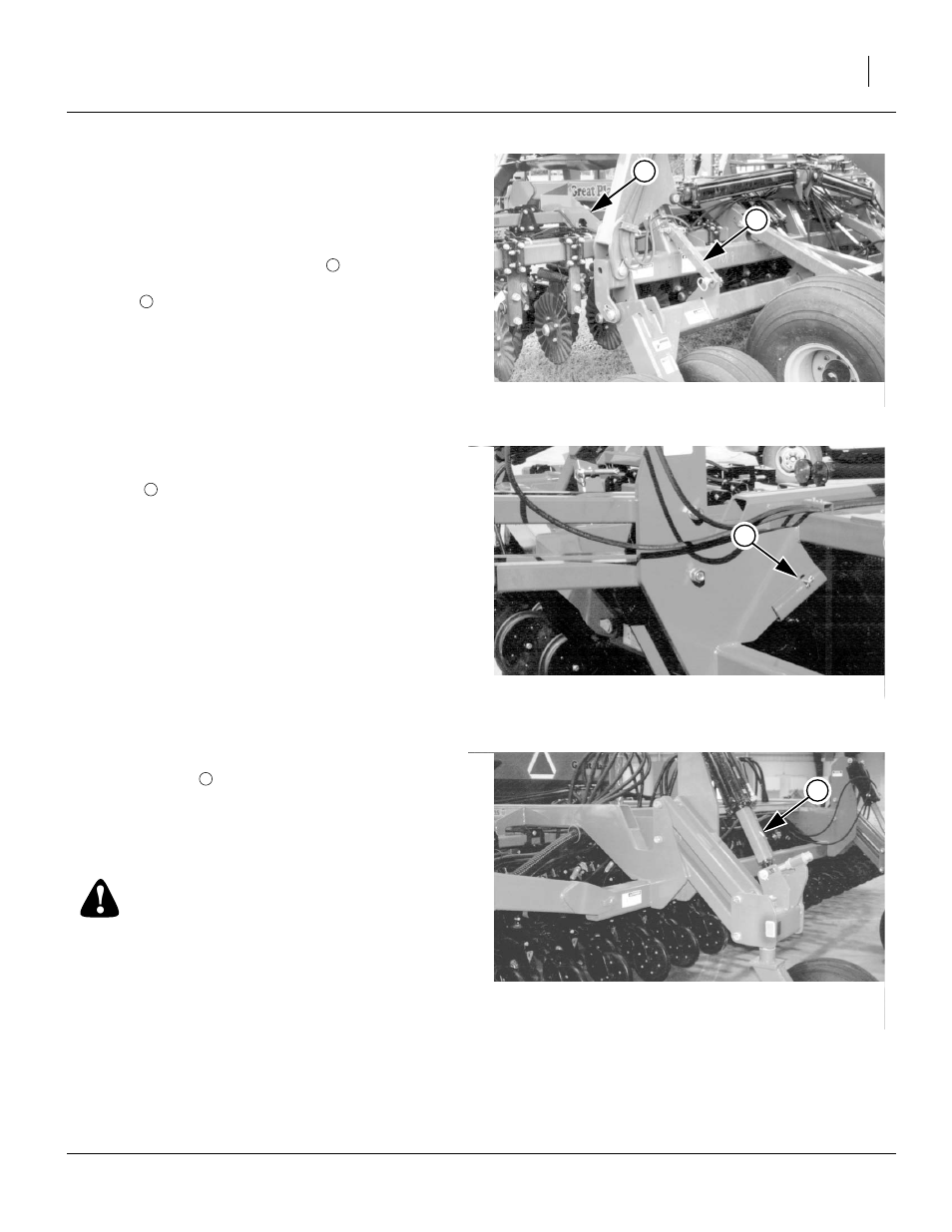 Install transport locks, Warning | Great Plains NTA3010 Predelivery Manual User Manual | Page 25 / 44