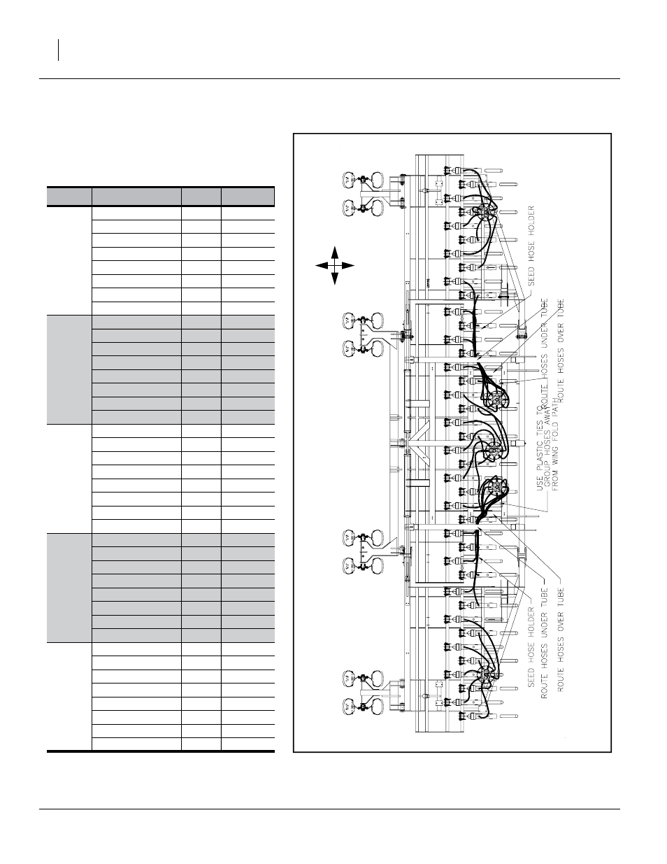 Nta-3510 port assignments, 10in (25.4cm) drill, Rl b f | Great Plains NTA3010 Predelivery Manual User Manual | Page 36 / 44