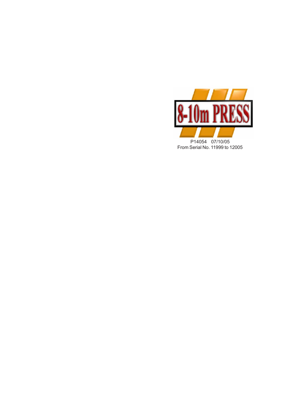 Great Plains 8-10m Press Range SN 11999-12005 User Manual | 44 pages