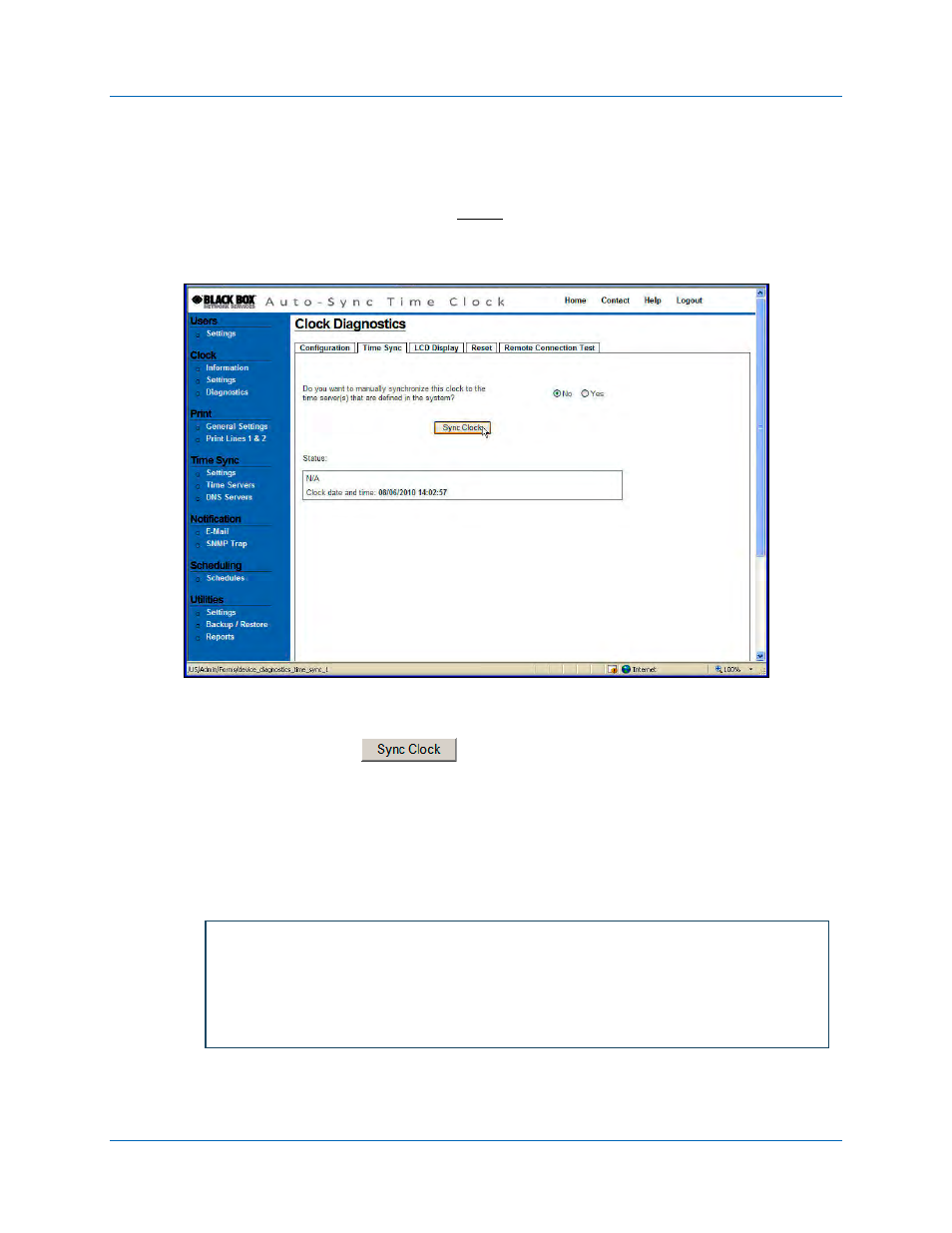 Auto-sync time clock | Black Box ASTCKEY User Manual | Page 84 / 110