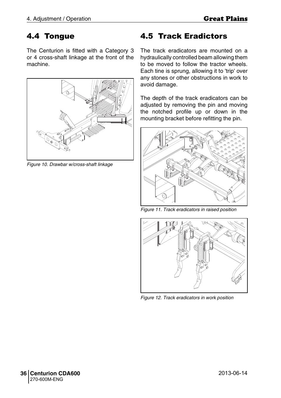 4 tongue, 5 track eradictors | Great Plains CDA600 Operator Manual User Manual | Page 38 / 92