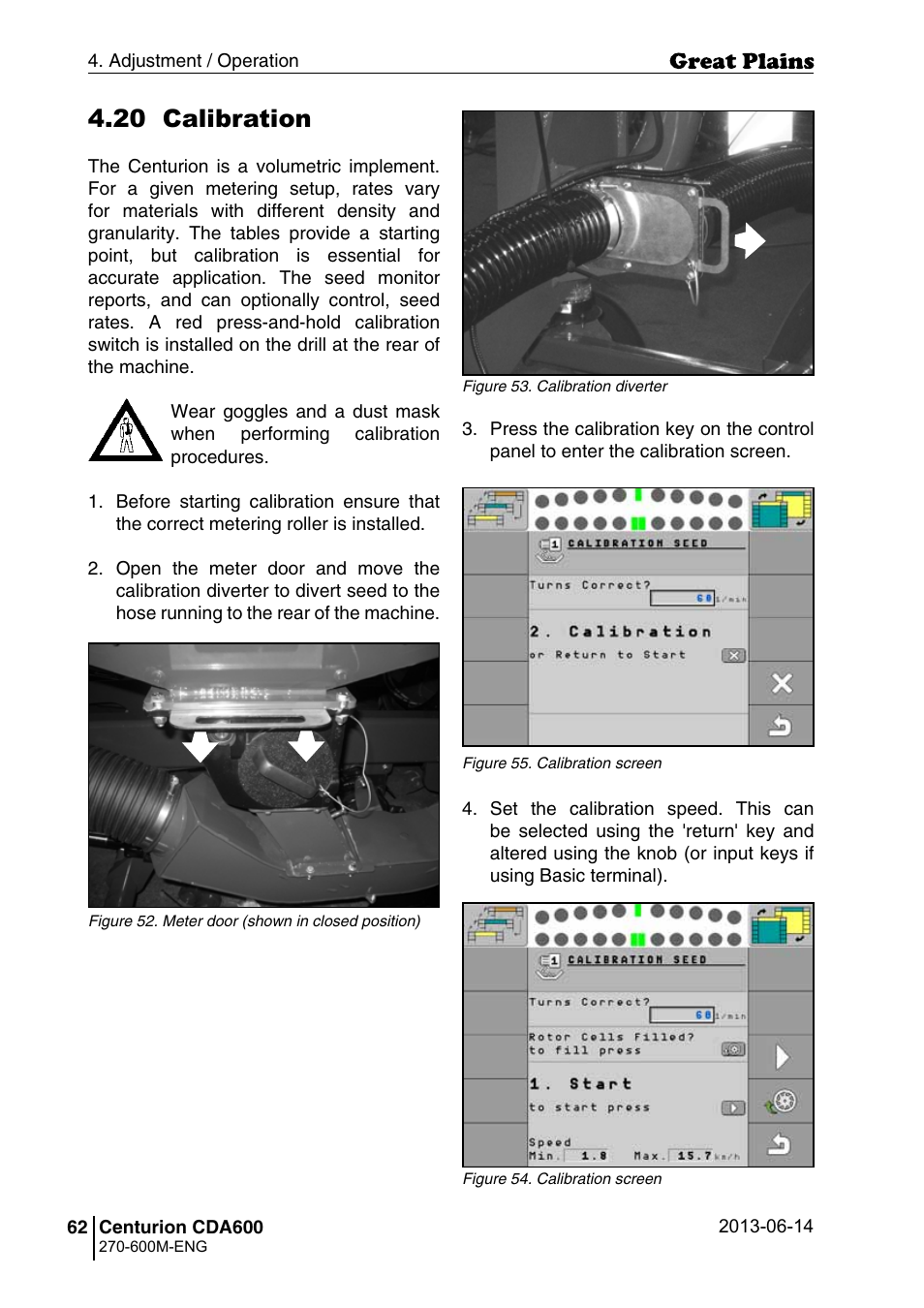 20 calibration | Great Plains CDA600 Operator Manual User Manual | Page 64 / 92