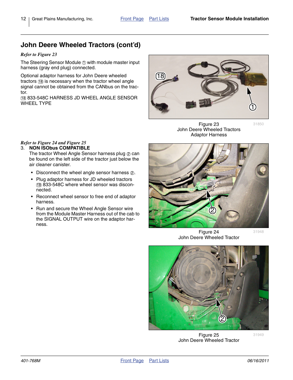 John deere wheeled tractors (cont’d) | Great Plains 3PYPA Planters User Manual | Page 12 / 14