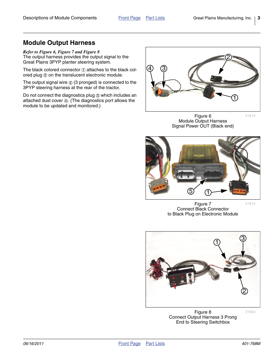 Module output harness | Great Plains 3PYPA Planters User Manual | Page 3 / 14