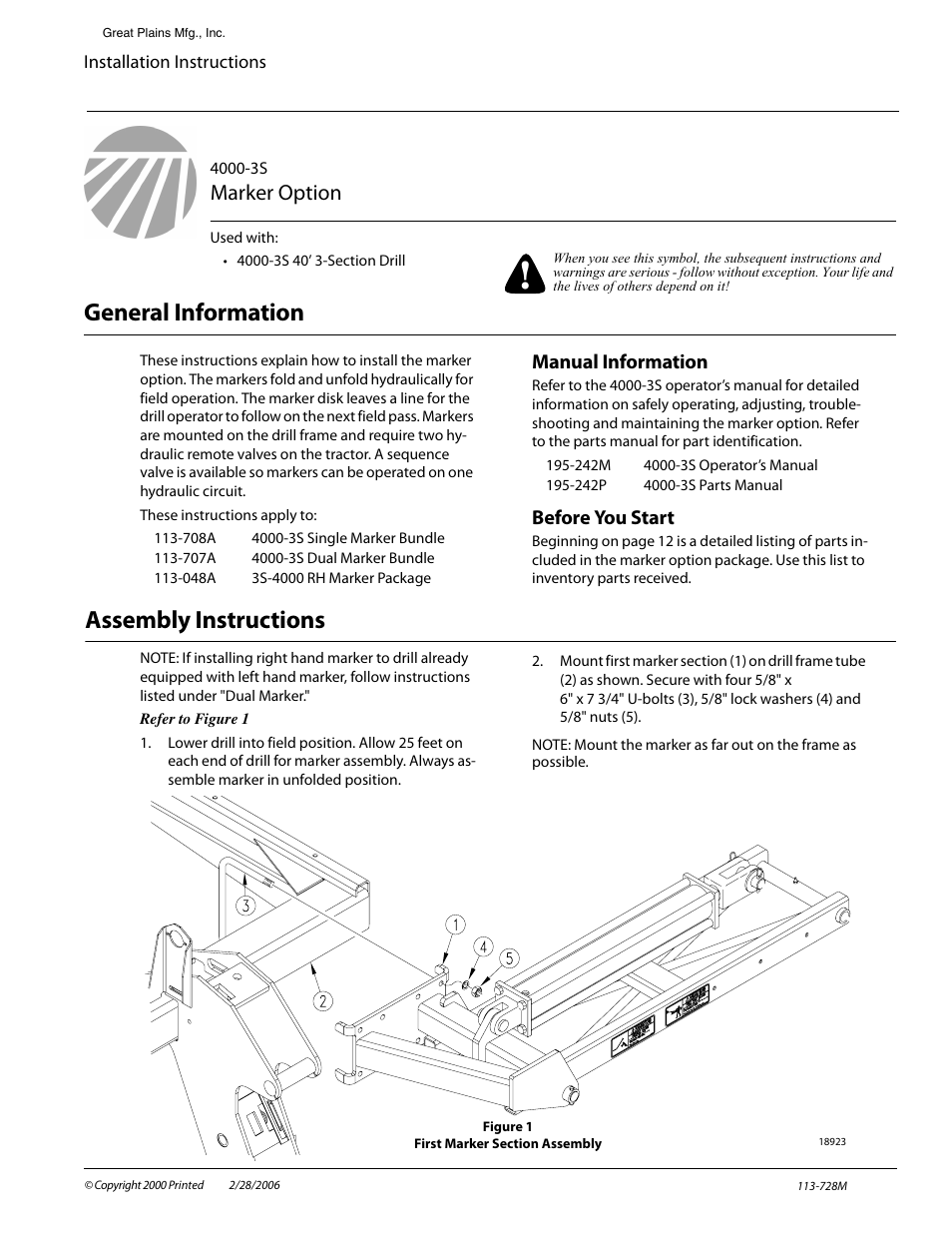 Great Plains 4000-3S Assembly Instructions User Manual | 17 pages