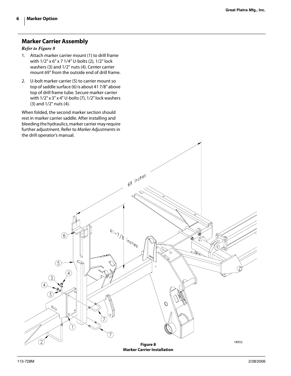 Marker carrier assembly | Great Plains 4000-3S Assembly Instructions User Manual | Page 6 / 17