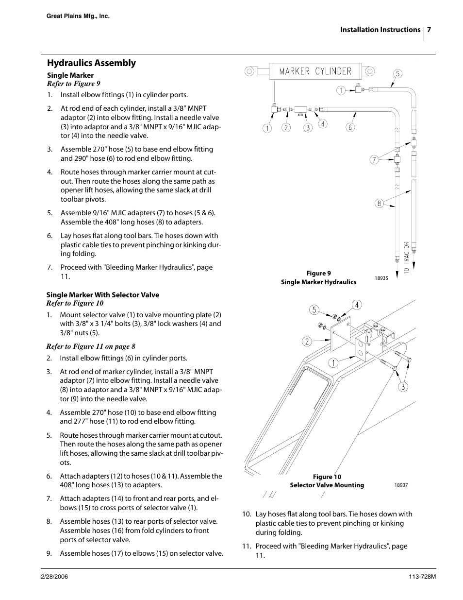 Hydraulics assembly | Great Plains 4000-3S Assembly Instructions User Manual | Page 7 / 17