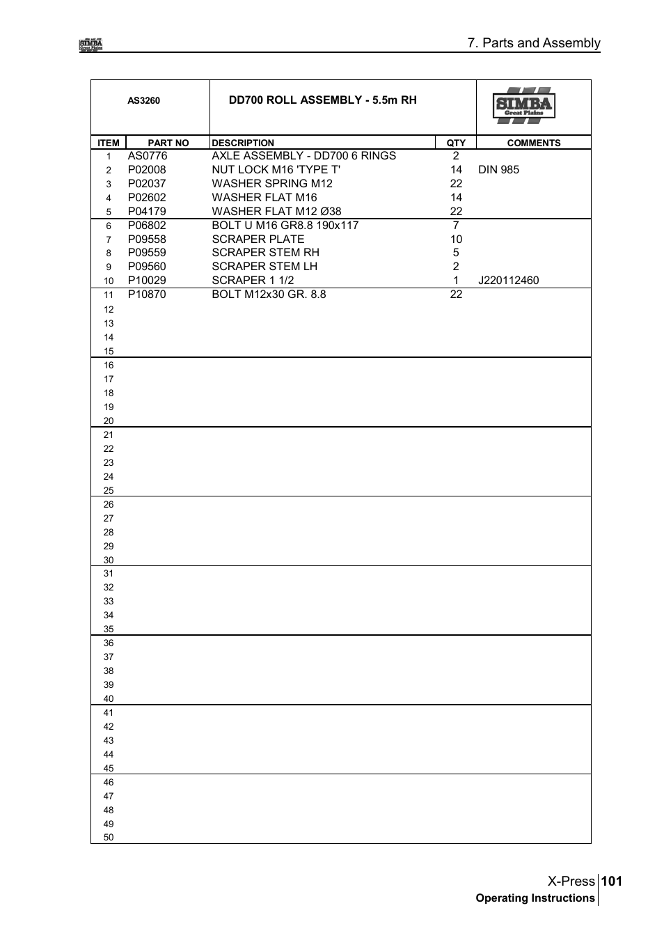 101 x-press, Parts and assembly | Great Plains P17897B Operator Manual User Manual | Page 101 / 176