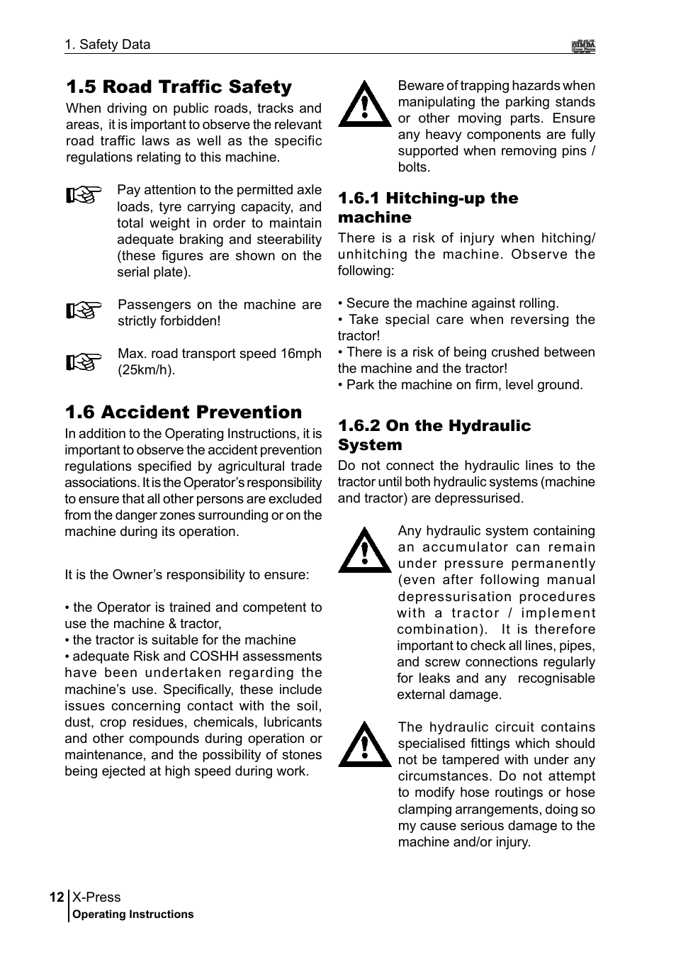 5 road traffic safety, 6 accident prevention | Great Plains P17897B Operator Manual User Manual | Page 12 / 176