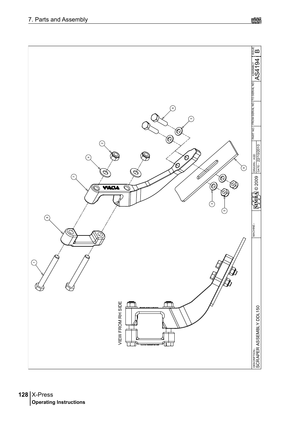 X-press, 128 7. parts and assembly, Bas 41 94 | Operating instructions | Great Plains P17897B Operator Manual User Manual | Page 128 / 176