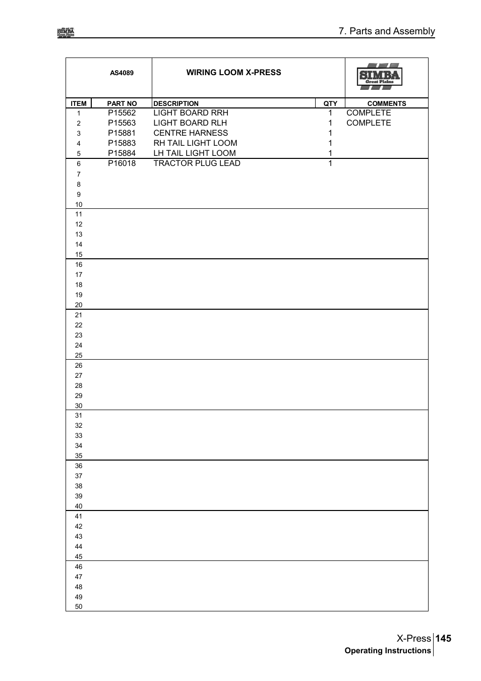 145 x-press, Parts and assembly | Great Plains P17897B Operator Manual User Manual | Page 145 / 176