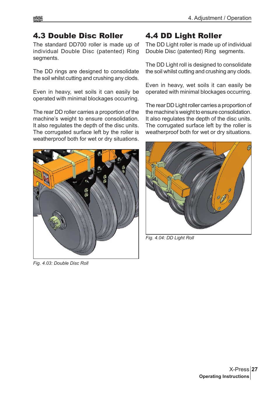 3 double disc roller, 4 dd light roller | Great Plains P17897B Operator Manual User Manual | Page 27 / 176