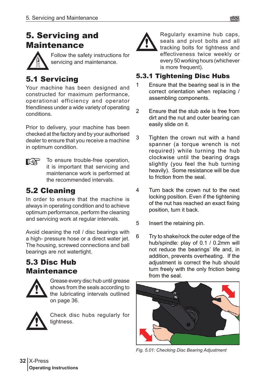 Servicing and maintenance, 1 servicing, 2 cleaning | 3 disc hub maintenance | Great Plains P17897B Operator Manual User Manual | Page 32 / 176