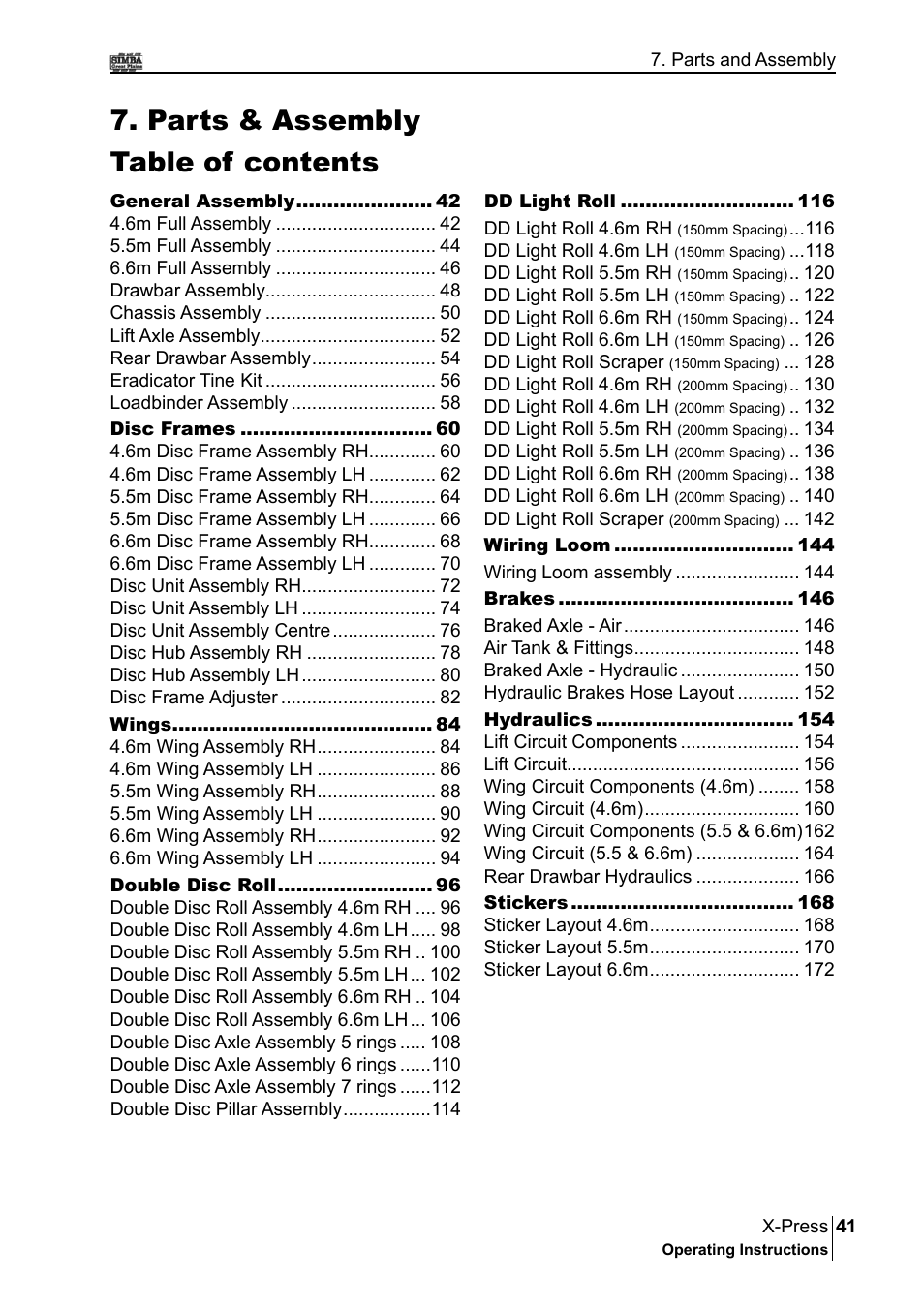 Parts & assembly table of contents | Great Plains P17897B Operator Manual User Manual | Page 41 / 176