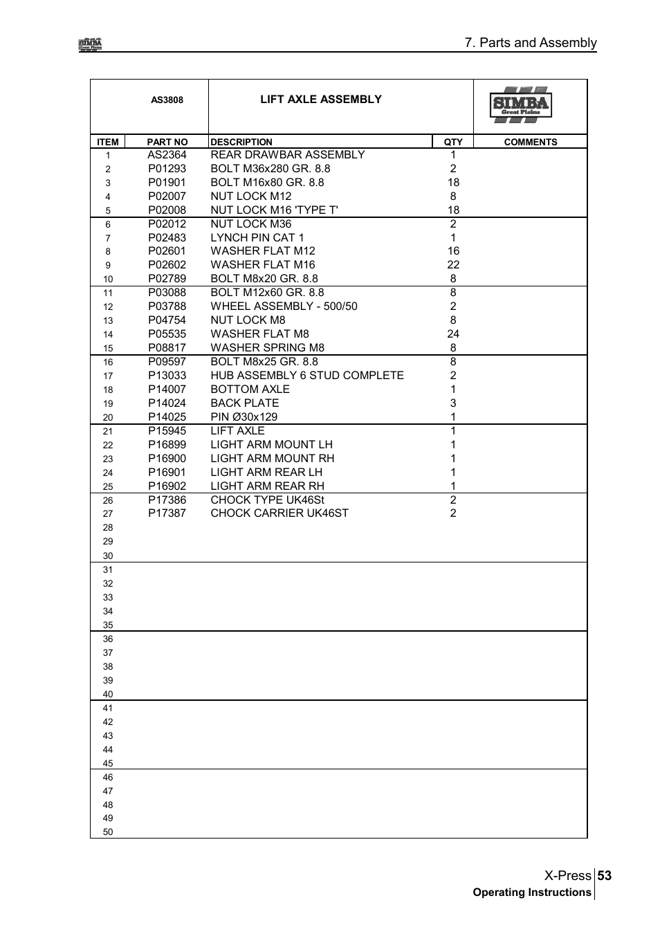53 x-press, Parts and assembly | Great Plains P17897B Operator Manual User Manual | Page 53 / 176