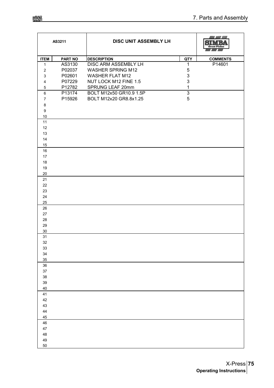 75 x-press, Parts and assembly | Great Plains P17897B Operator Manual User Manual | Page 75 / 176