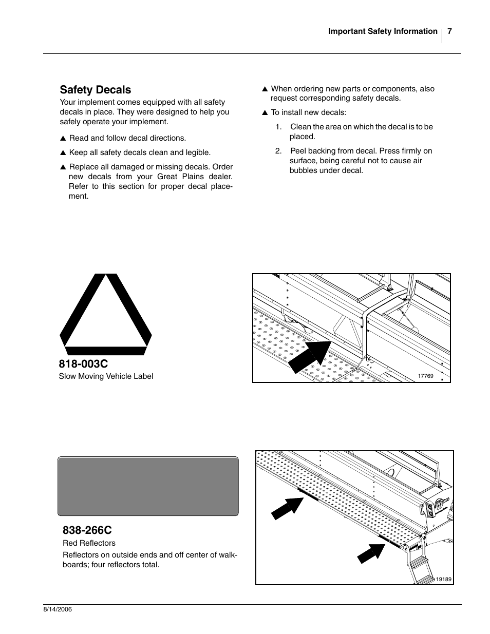 Safety decals, 003c, 266c | Great Plains 2420F Operator Manual User Manual | Page 9 / 64