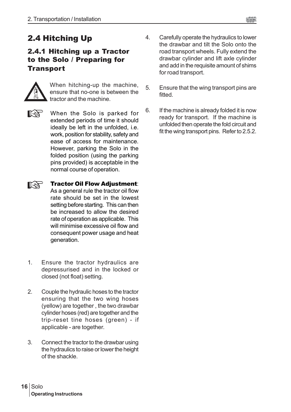 4 hitching up | Great Plains P15240 Serial No 12880 User Manual | Page 16 / 40