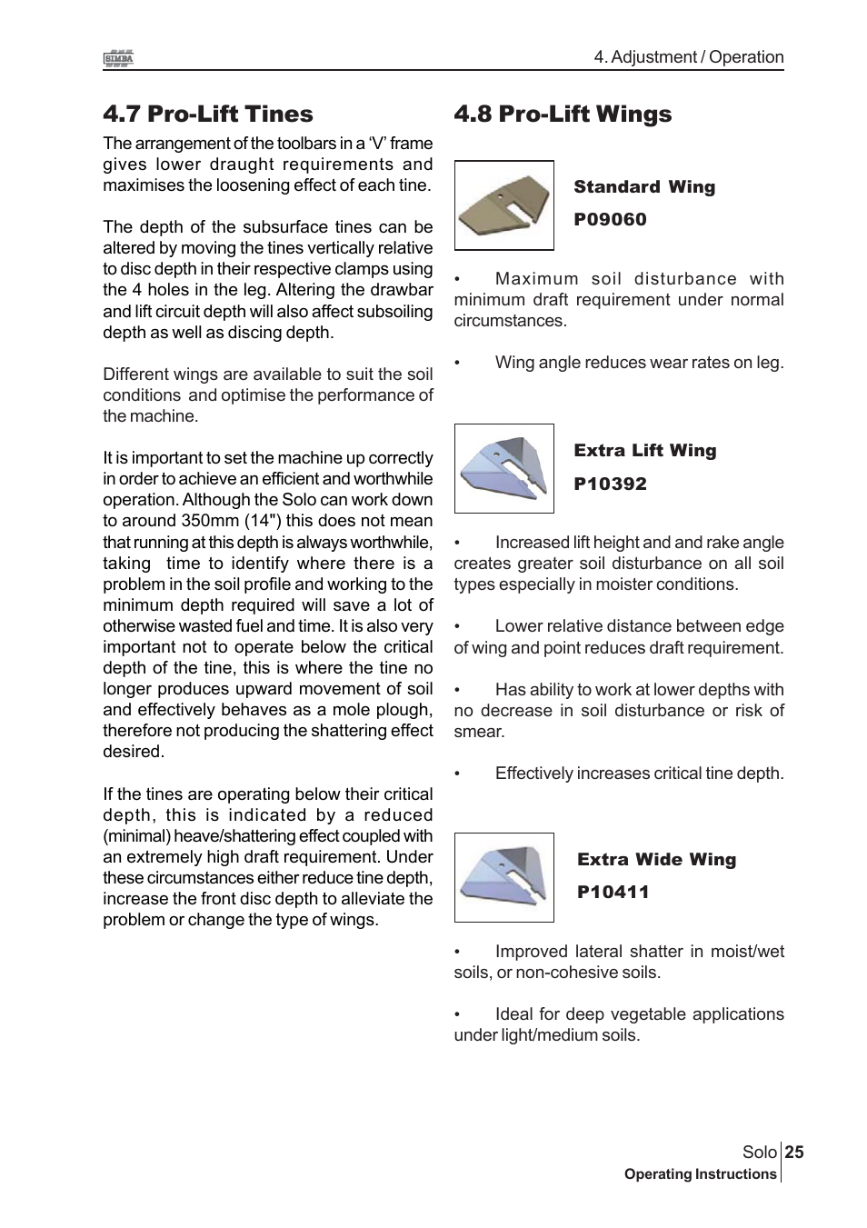 7 pro-lift tines, 8 pro-lift wings | Great Plains P15240 Serial No 12880 User Manual | Page 25 / 40