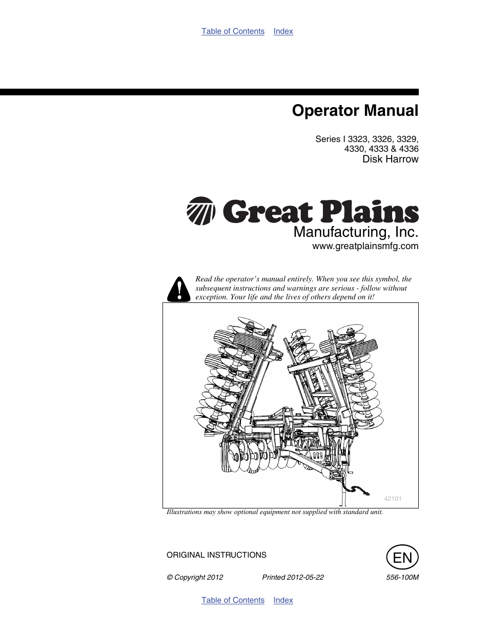 Great Plains 4336 DH Operator Manual User Manual | 44 pages