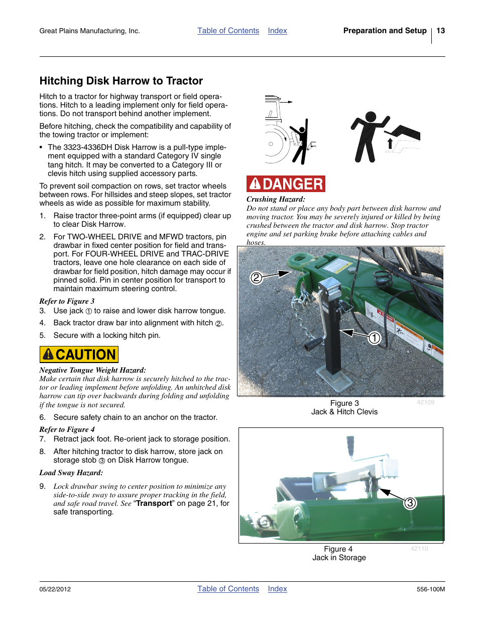 Hitching disk harrow to tractor | Great Plains 4336 DH Operator Manual User Manual | Page 17 / 44