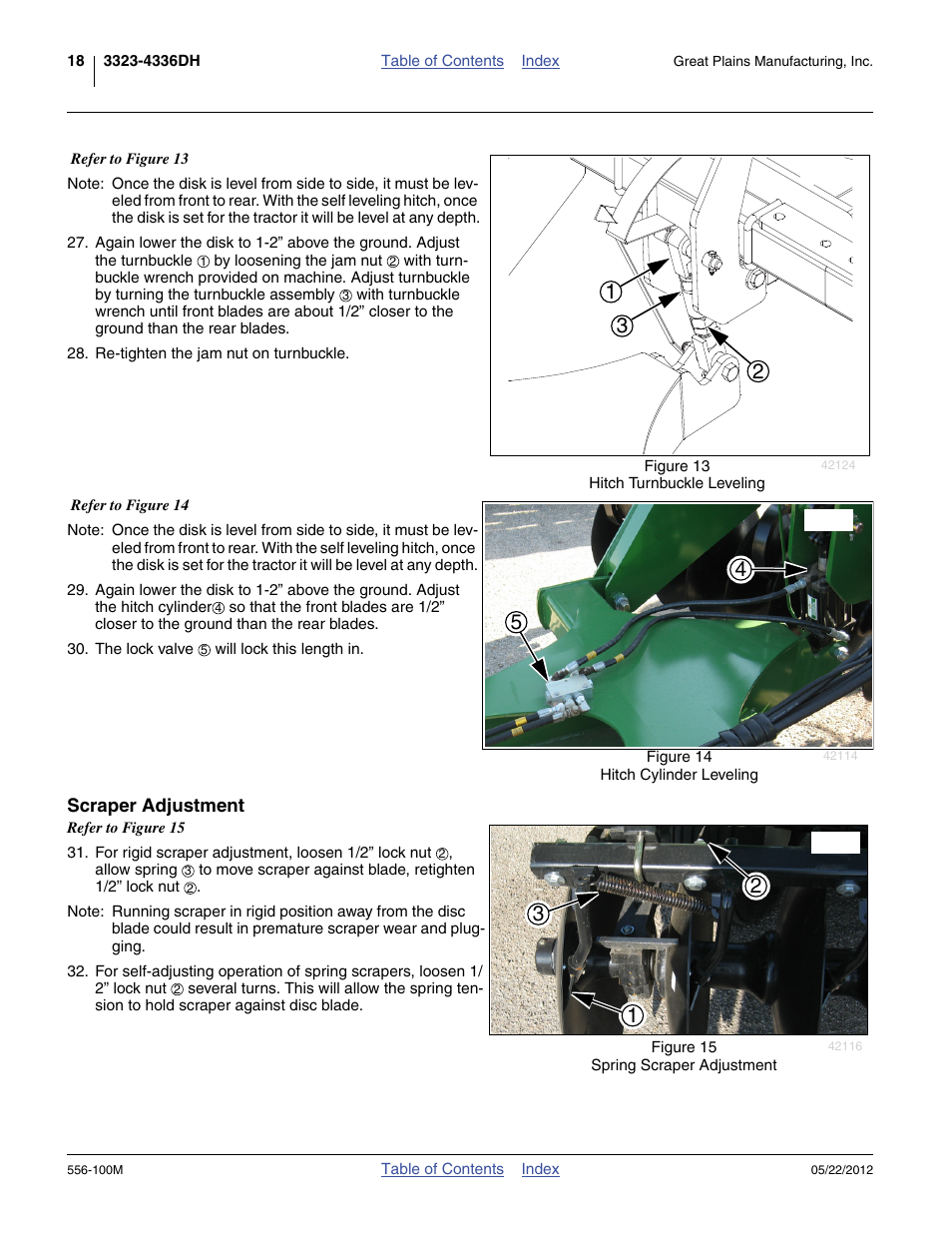 Scraper adjustment | Great Plains 4336 DH Operator Manual User Manual | Page 22 / 44