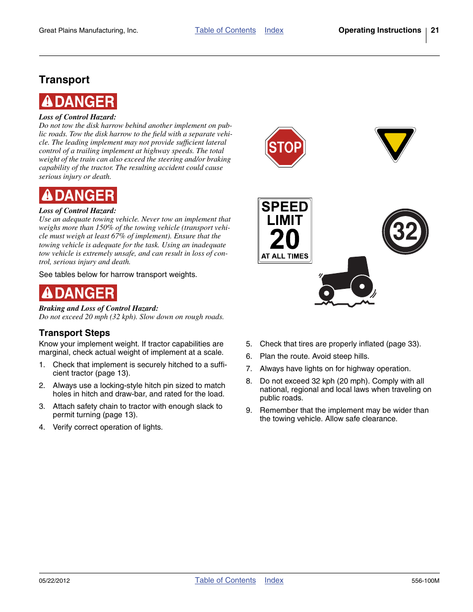 Transport, Transport steps | Great Plains 4336 DH Operator Manual User Manual | Page 25 / 44