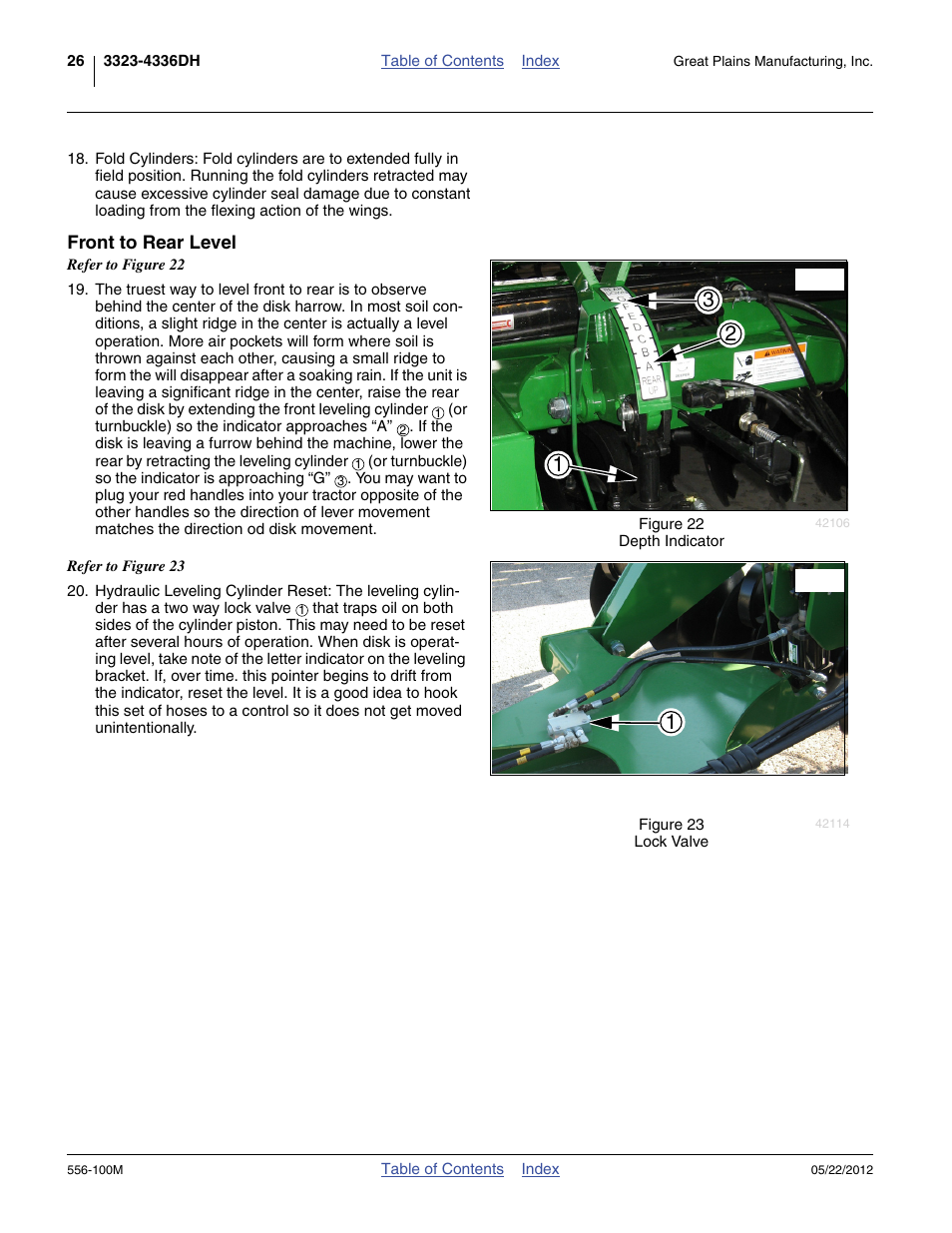 Front to rear level | Great Plains 4336 DH Operator Manual User Manual | Page 30 / 44