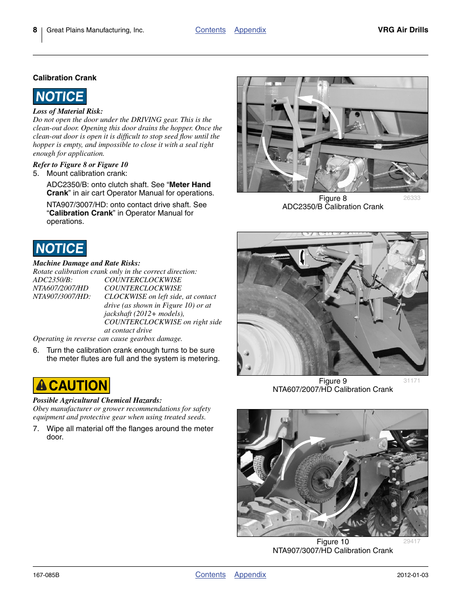 Calibration crank, Refer to figure 8 | Great Plains NTA2007 Material Rate User Manual | Page 10 / 64