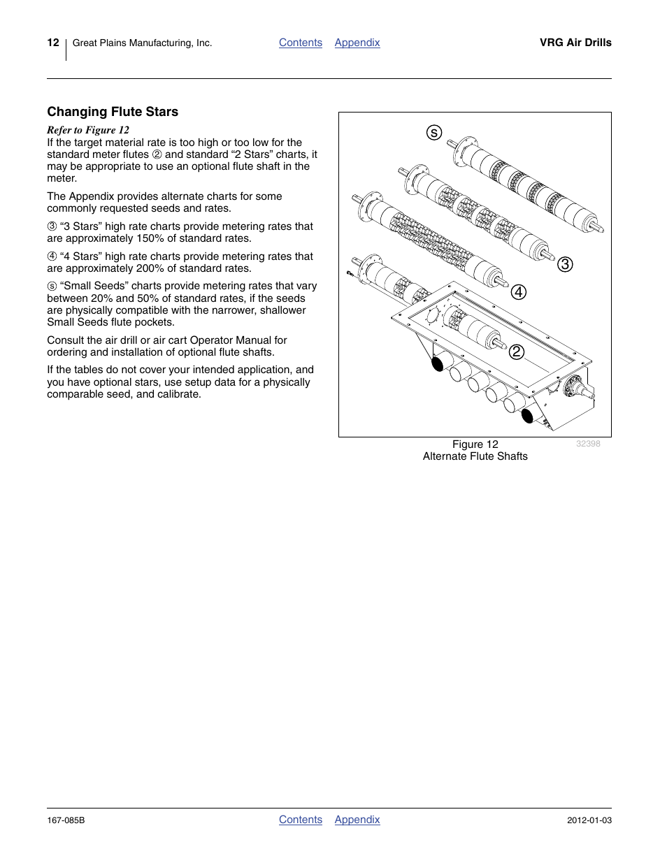 Changing flute stars, 23 4 s | Great Plains NTA2007 Material Rate User Manual | Page 14 / 64