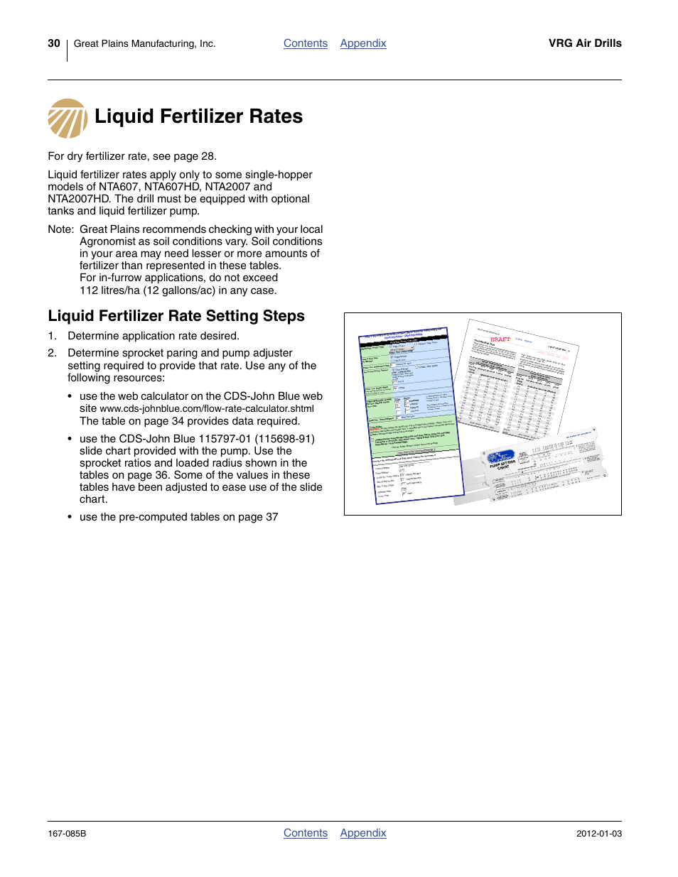 Liquid fertilizer rates, Liquid fertilizer rate setting steps | Great Plains NTA2007 Material Rate User Manual | Page 32 / 64