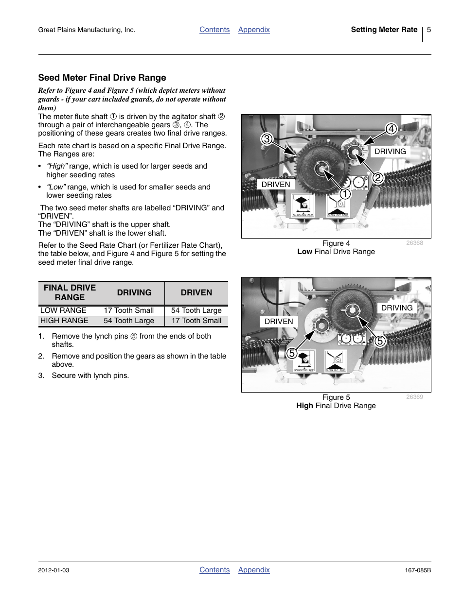 Seed meter final drive range | Great Plains NTA2007 Material Rate User Manual | Page 7 / 64