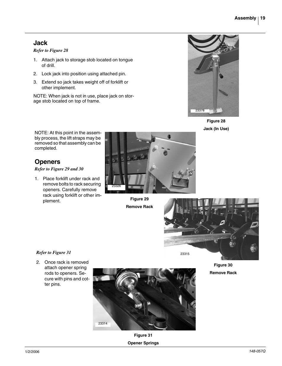 Jack, Openers | Great Plains V-300F Predelivery Manual User Manual | Page 21 / 40