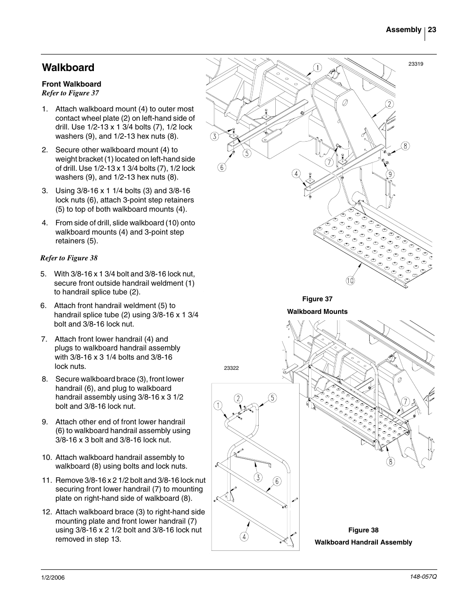 Walkboard, Front walkboard | Great Plains V-300F Predelivery Manual User Manual | Page 25 / 40