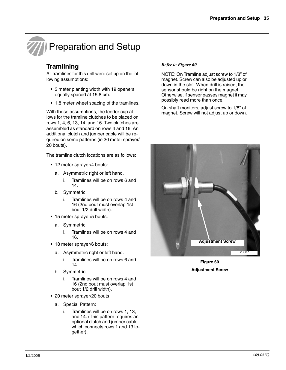 Preparation and setup, Tramlining | Great Plains V-300F Predelivery Manual User Manual | Page 37 / 40