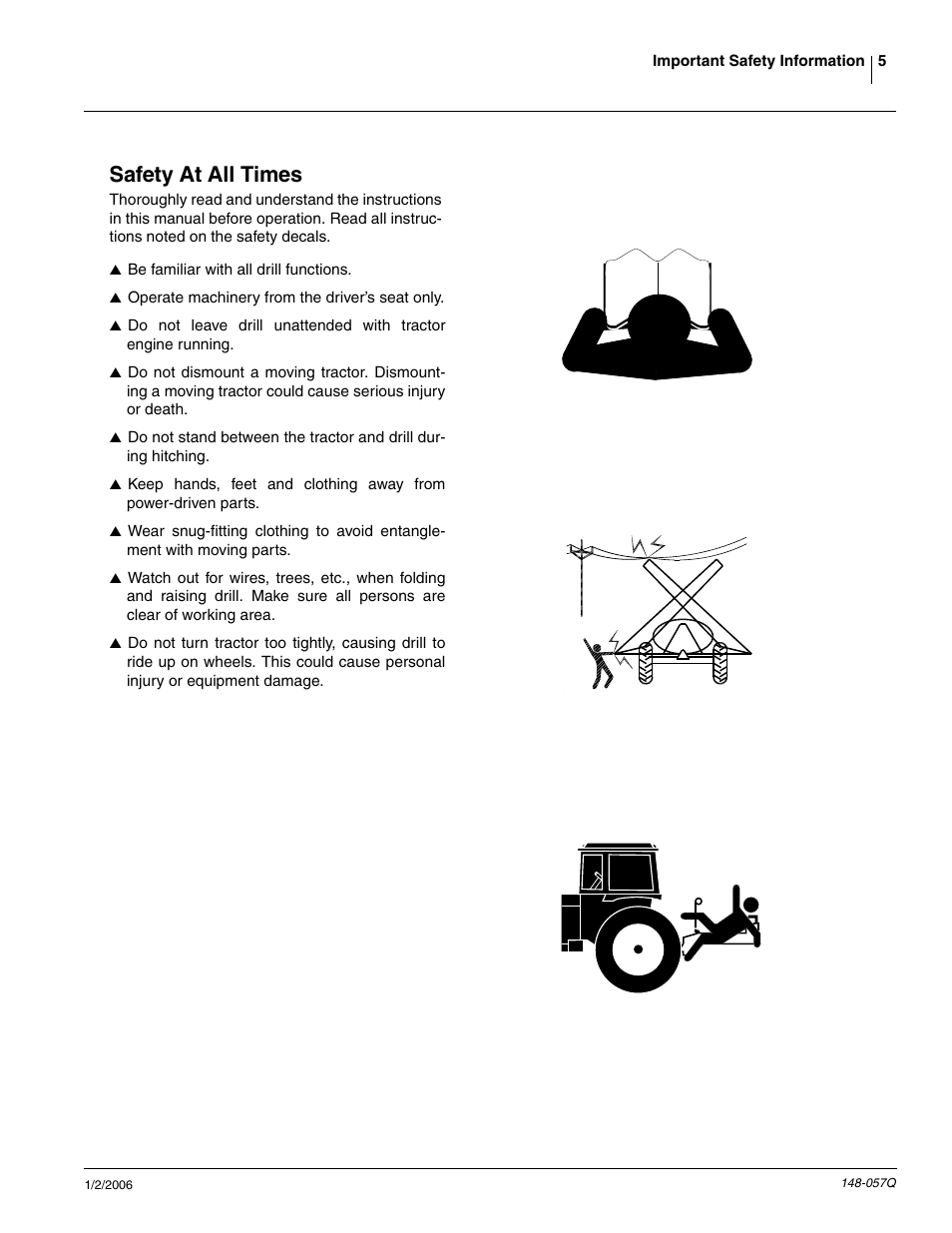 Safety at all times | Great Plains V-300F Predelivery Manual User Manual | Page 7 / 40