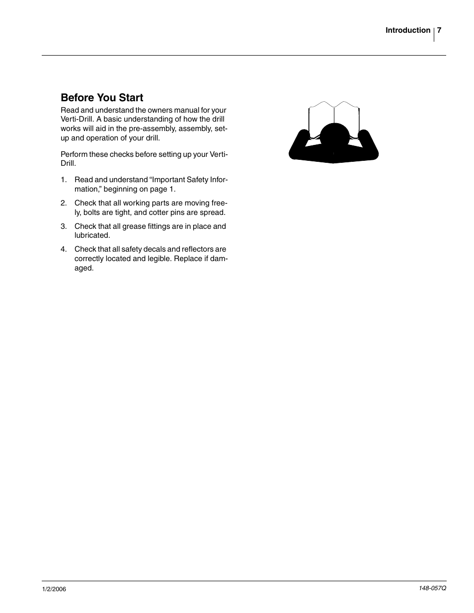 Before you start | Great Plains V-300F Predelivery Manual User Manual | Page 9 / 40