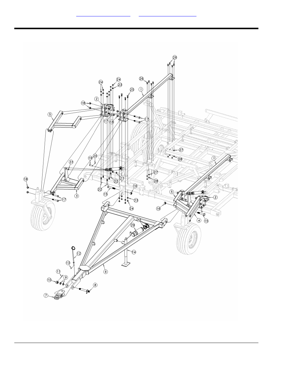 Center caster wheel linkage assembly | Great Plains 7560 Series VII Field Cultivator-Floating Hitch Parts Manual User Manual | Page 10 / 84