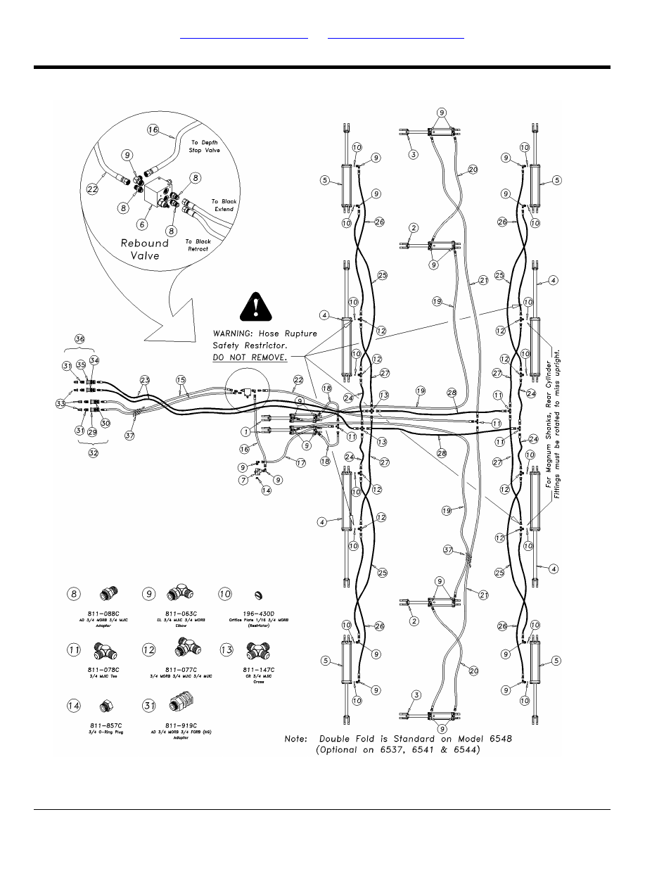 Hydraulic layout (s/n 1212cc+) | Great Plains 7560 Series VII Field Cultivator-Floating Hitch Parts Manual User Manual | Page 42 / 84