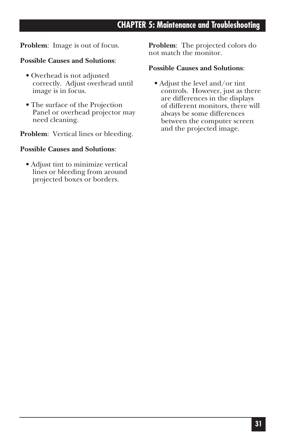 Chapter 5: maintenance and troubleshooting | Black Box AC401A User Manual | Page 32 / 41
