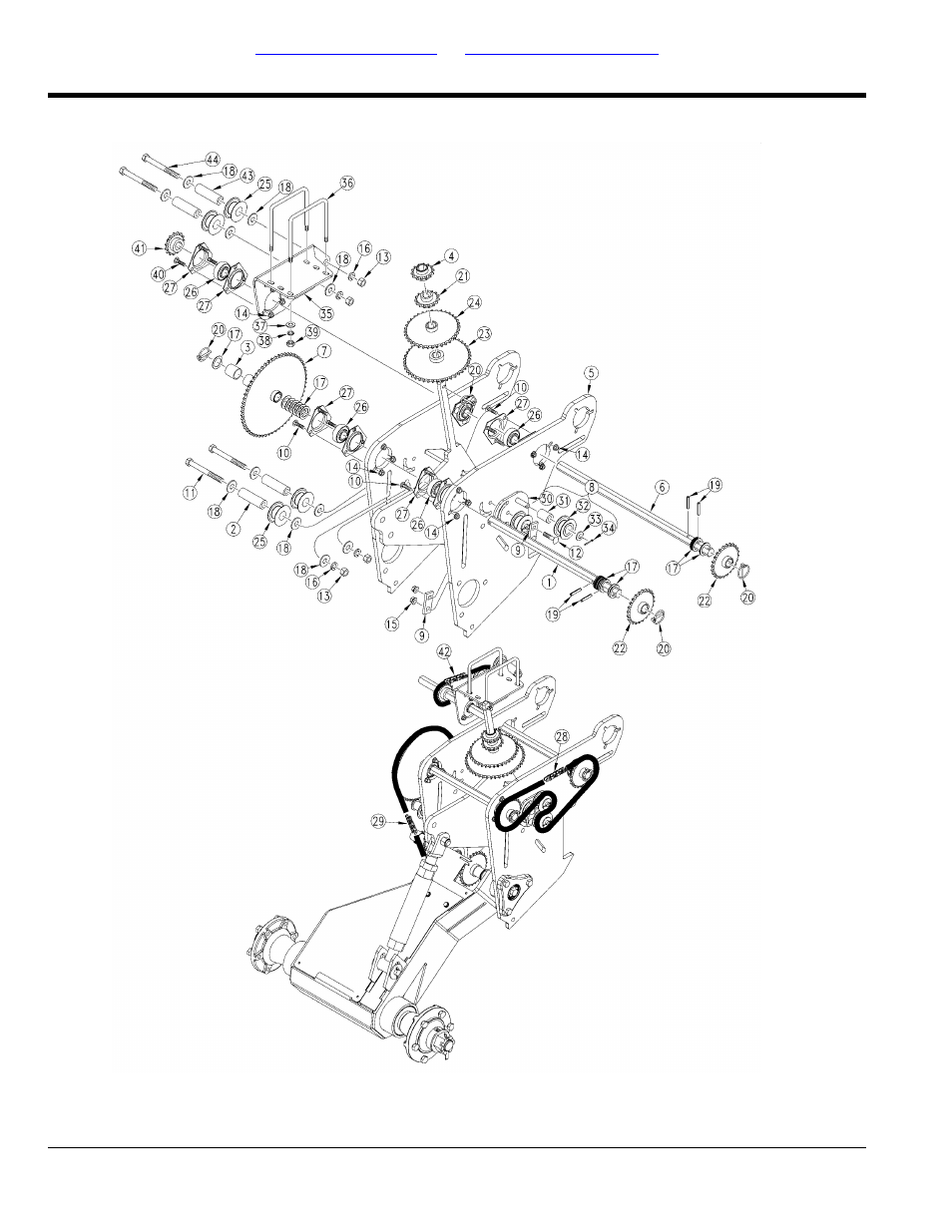 Dual gauge wheel transmission 20ft, 24ft | Great Plains 2420F Parts Manual User Manual | Page 38 / 154