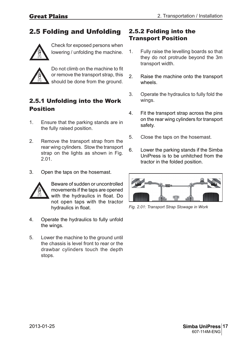 5 folding and unfolding | Great Plains Simba UniPress Operator Manual User Manual | Page 17 / 40