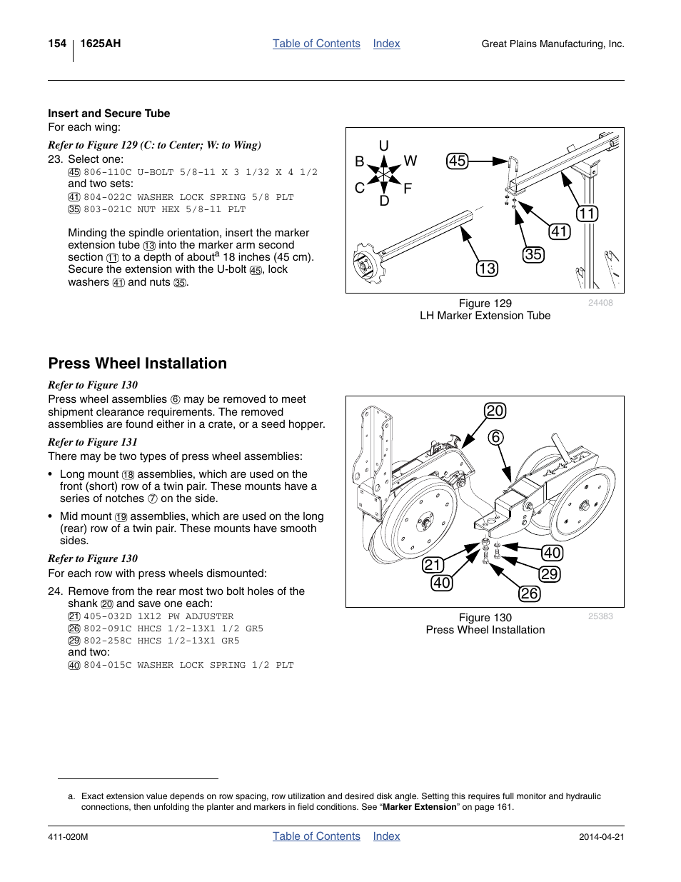 Insert and secure tube, Press wheel installation | Great Plains 1625AHL Operator Manual User Manual | Page 158 / 176