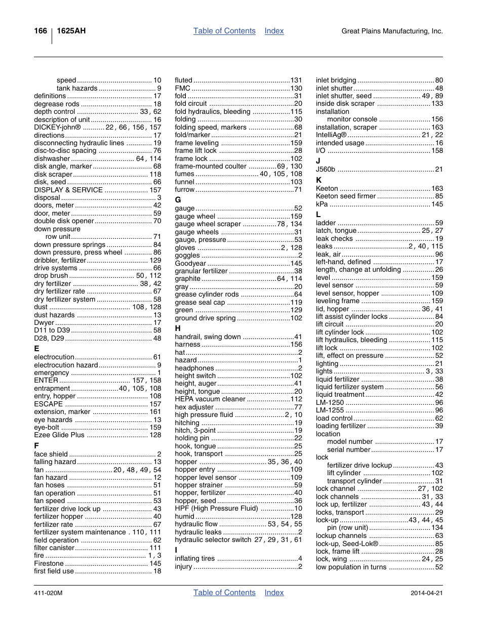 Great Plains 1625AHL Operator Manual User Manual | Page 170 / 176