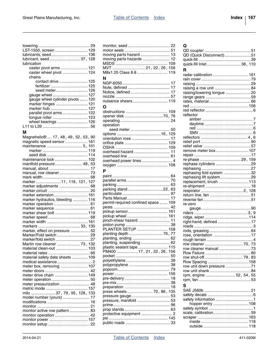Great Plains 1625AHL Operator Manual User Manual | Page 171 / 176