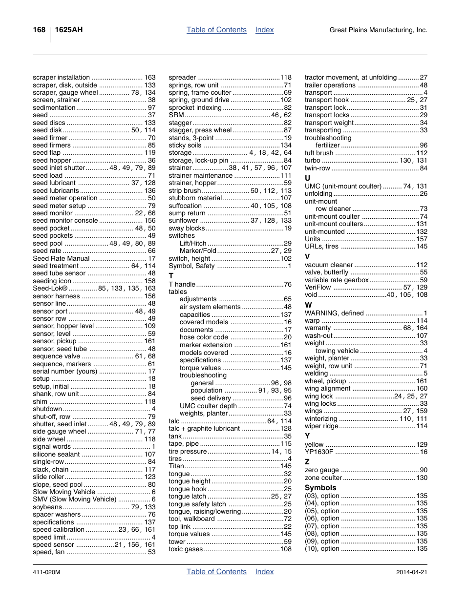 Great Plains 1625AHL Operator Manual User Manual | Page 172 / 176