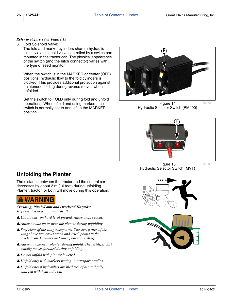 Unfolding the planter | Great Plains 1625AHL Operator Manual User Manual | Page 30 / 176