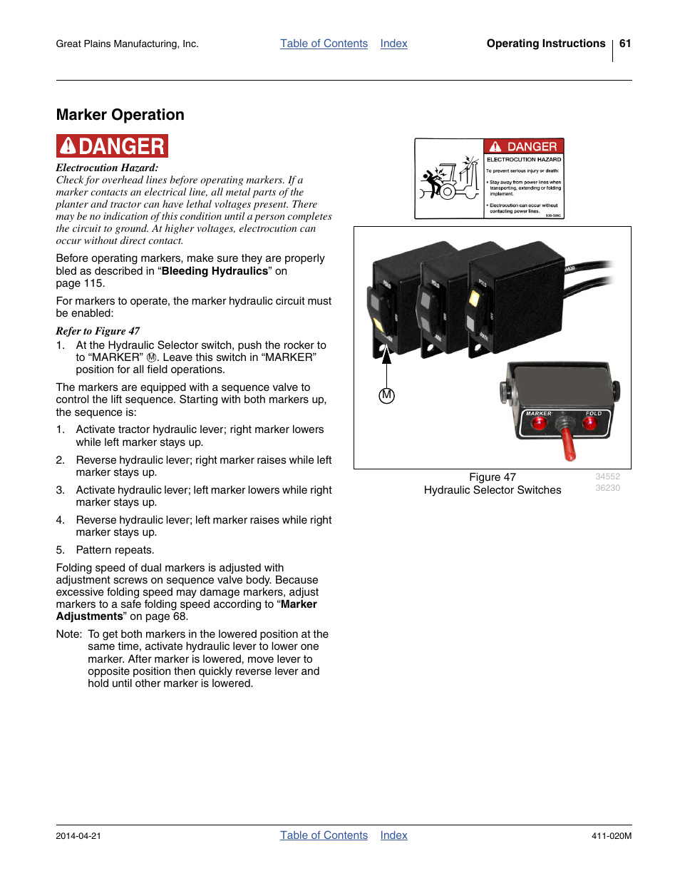 Marker operation | Great Plains 1625AHL Operator Manual User Manual | Page 65 / 176