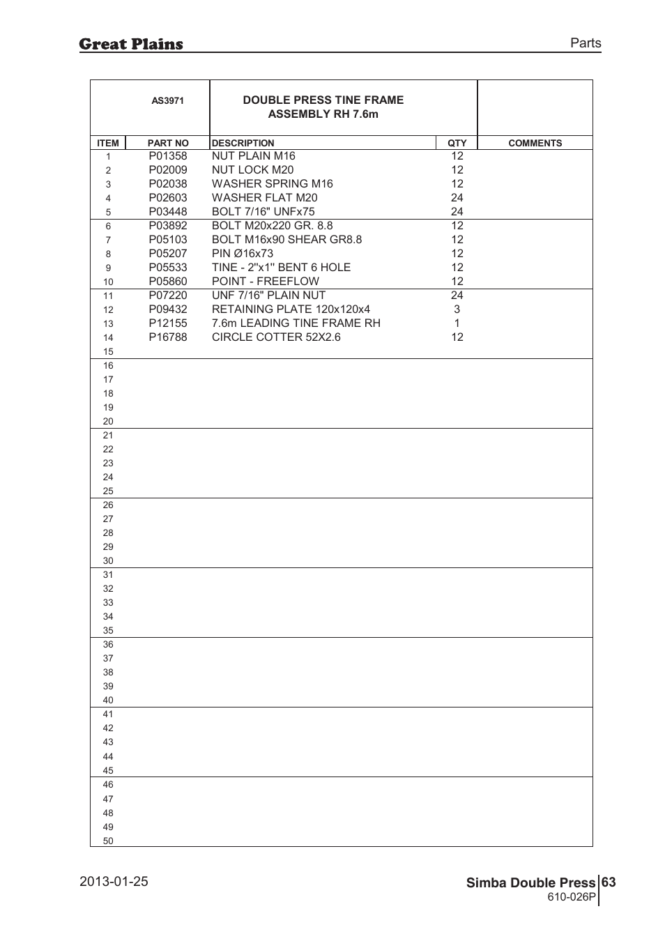 Great Plains Simba Double Press Operator Manual User Manual | Page 63 / 100