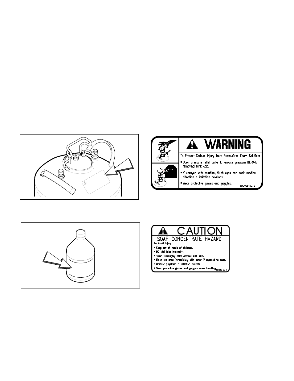 Safety labels, 328c, 384c | Great Plains 10 Gallon Stainless Tank Foam Marker Operator Manual User Manual | Page 10 / 21